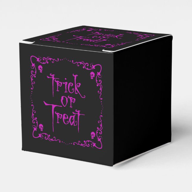 Poison Purple Trick or Treat Favor Boxes (Front Side)