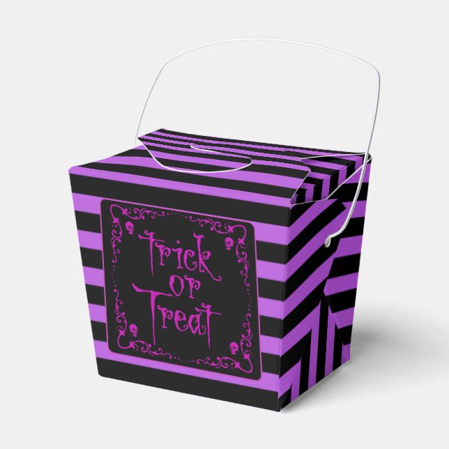Poison Purple Trick or Treat Favor Boxes (Front Side)