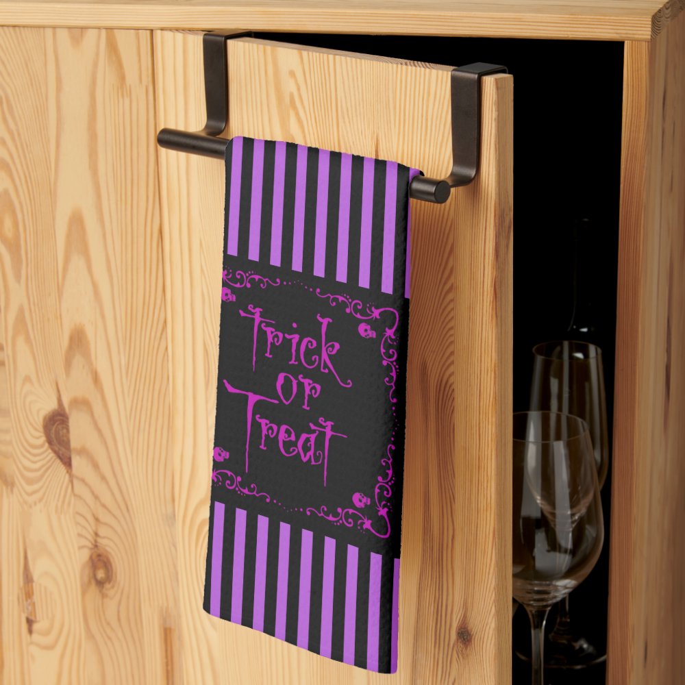 Poison Purple Trick or Treat Kitchen Towel