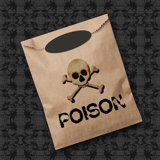 Poison Skull And Bones Trick Or Treat Halloween Favor Bag (Creator Uploaded)