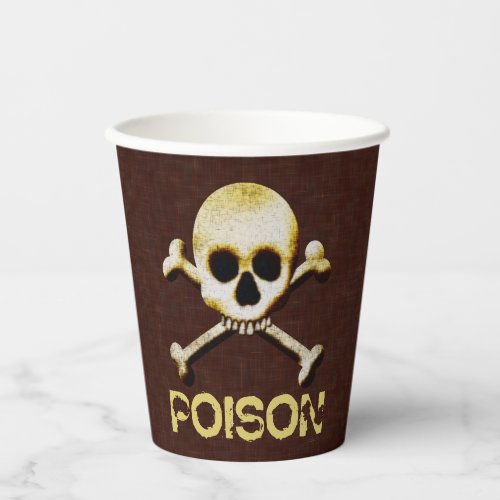 Poison Skull And Crossbones Design Paper Cups