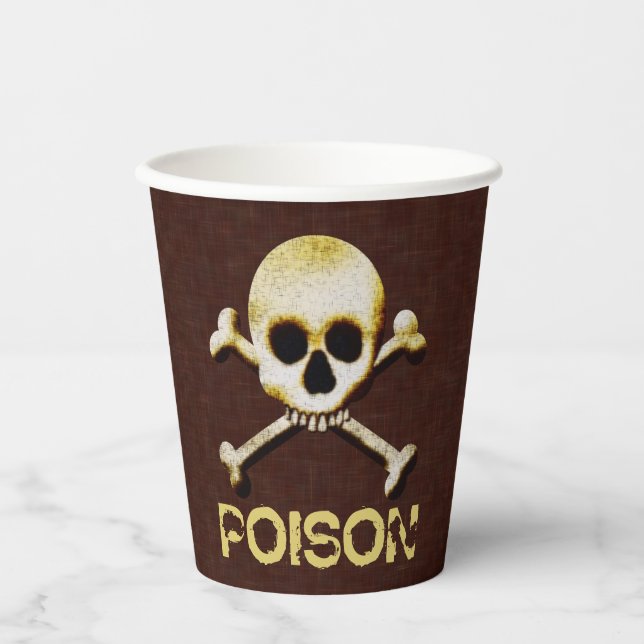 Poison Skull And Crossbones Design Paper Cups (Front)