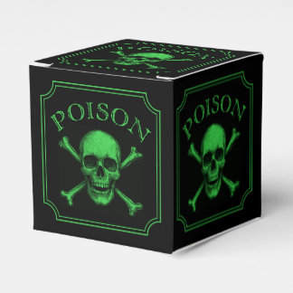 Poison Skull and Crossbones Halloween Design Print Favor Boxes