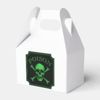 Poison Skull and Crossbones Halloween Design Print Favor Boxes
