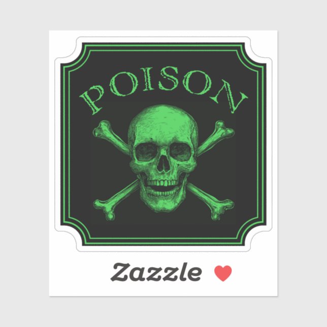 Poison Skull and Crossbones Halloween Design Print Sticker (Sheet)