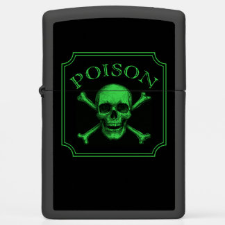 Poison Skull and Crossbones Halloween Design Print Zippo Lighter