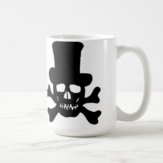"Poison" Skull and Crossbones with a Top Hat Mug (Right)