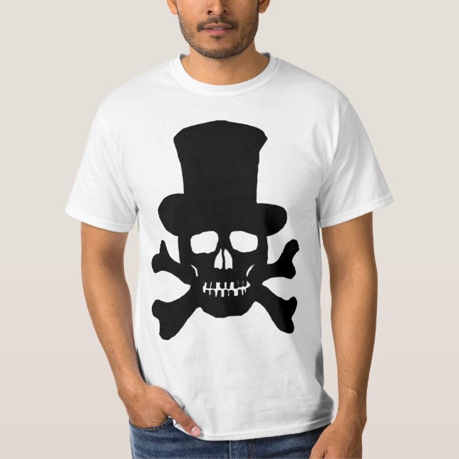 Poison Skull and Crossbones with Top Hat T-shirt (Front)