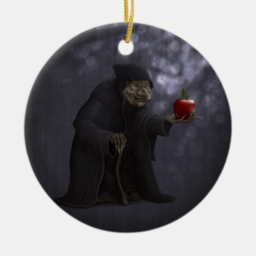 Poisoned apple ceramic ornament