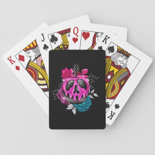 Poisoned Candy Apple With Flowers Poker Cards