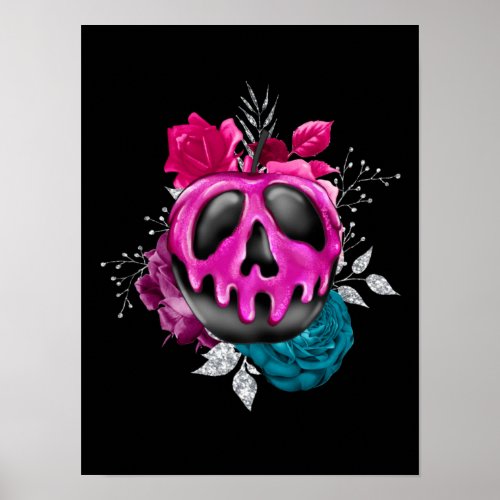 Poisoned Candy Apple With Flowers Poster