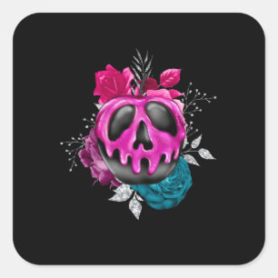 Poisoned Candy Apple With Flowers  Square Sticker