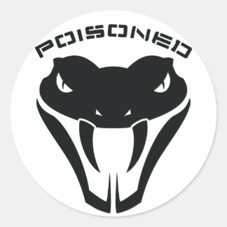 poisoned classic round sticker