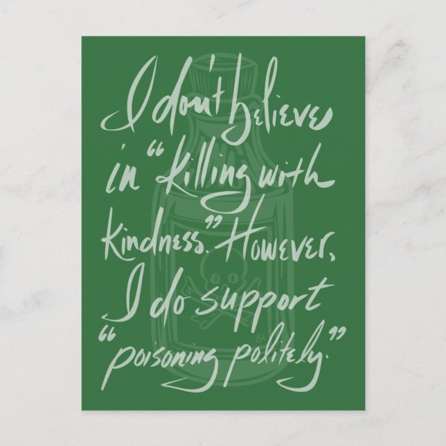 Poisoning Politely Postcard (Front)