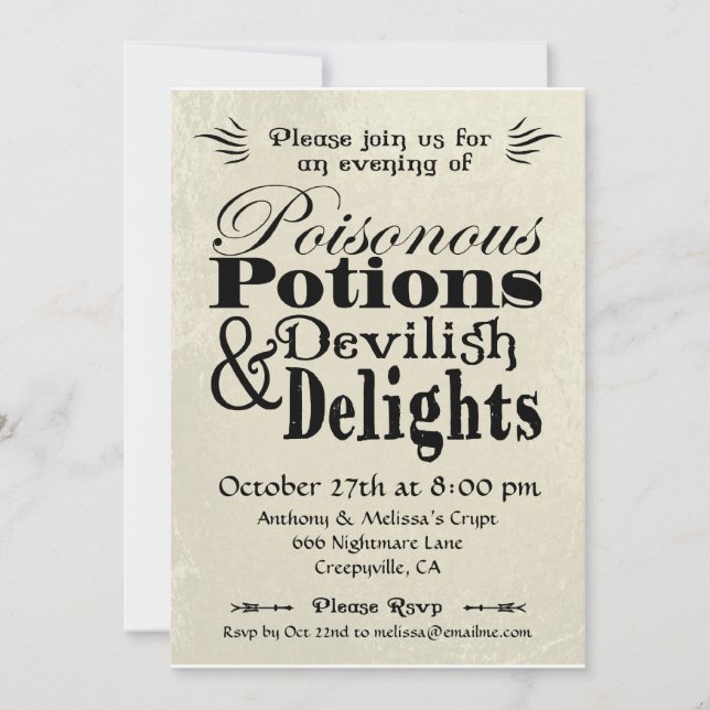 Poisonous Potions Invitation (Front)