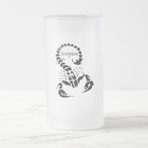 Poisonous scorpion very venomous arachnid insect frosted glass beer mug