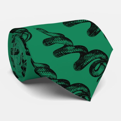 poisonous snake with dark green tie