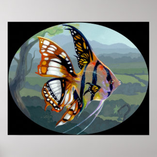 Poissons Volants: Étude I ART PRINT surreal fish