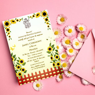 Poite Janeu Upanayanam Hindu Holy Thread Blue Gold Invitation