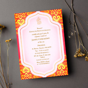 Poite Janeu Upanayanam Hindu Holy Thread Blue Gold Invitation