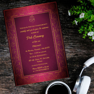 Poite Janeu Upanayanam Hindu Holy Thread Floral Invitation