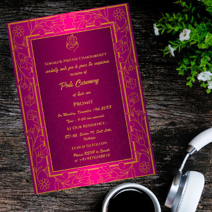 Poite Janeu Upanayanam Hindu Holy Thread Floral Invitation