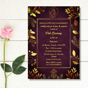 Poite Janeu Upanayanam Hindu Holy Thread Floral Invitation