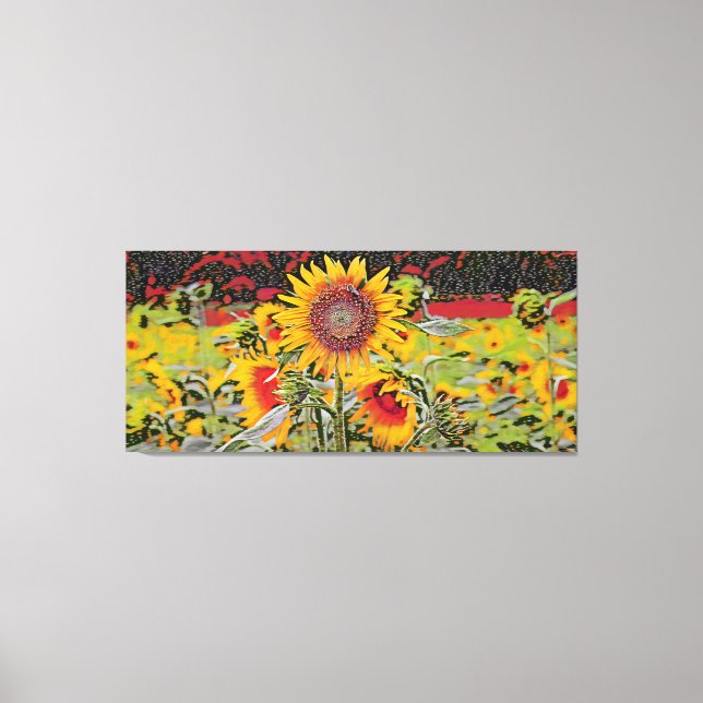 Poka-dot Sunflower Canvas Print (Front)