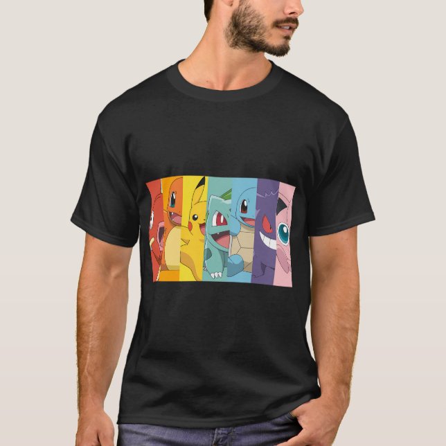 Pokã©Mon Shot Poke Portrait Rainbow T-Shirt (Front)
