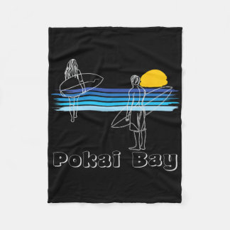 Pokai Y Surfing Beach Surf Guy Girl Fleece Blanket