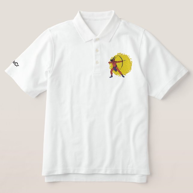 PokCr R Embroidered Polo Shirt (Design Front)