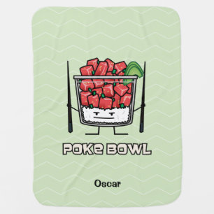 Poke bowl Hawaii raw fish salad chopsticks aku Baby Blanket