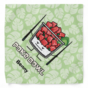 Poke bowl Hawaii raw fish salad chopsticks aku Bandana