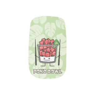 Poke bowl Hawaii raw fish salad chopsticks aku Minx Nail Wraps