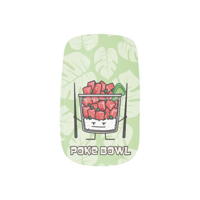 Poke bowl Hawaii raw fish salad chopsticks aku Minx Nail Wraps (Right Thumb)