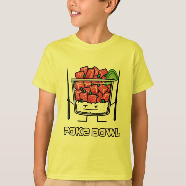 Poke bowl Hawaii raw fish salad chopsticks aku T-Shirt (Front)