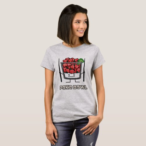 Poke bowl Hawaii raw fish salad chopsticks aku T_Shirt