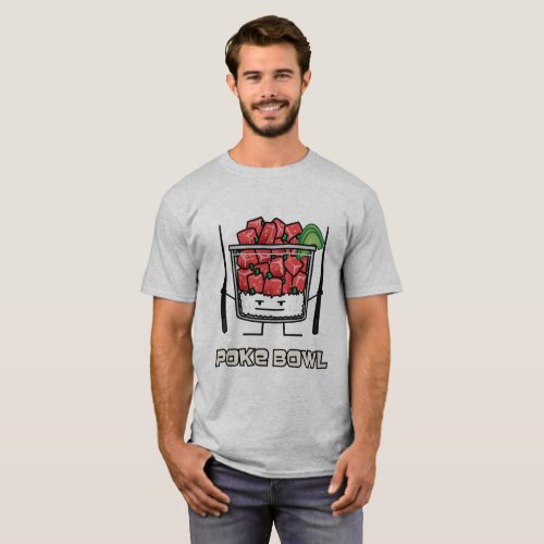 Poke bowl Hawaii raw fish salad chopsticks aku T_Shirt