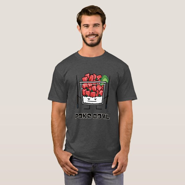 Poke bowl Hawaii raw fish salad chopsticks aku T-Shirt (Front Full)