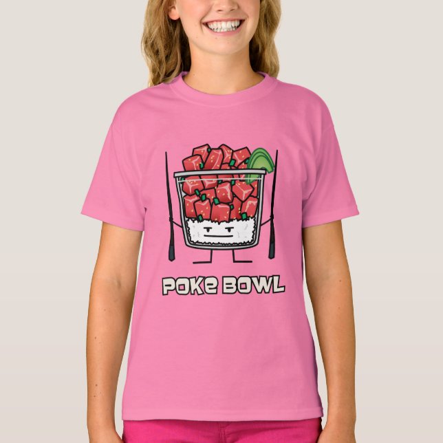 Poke bowl Hawaii raw fish salad chopsticks aku T-Shirt (Front)