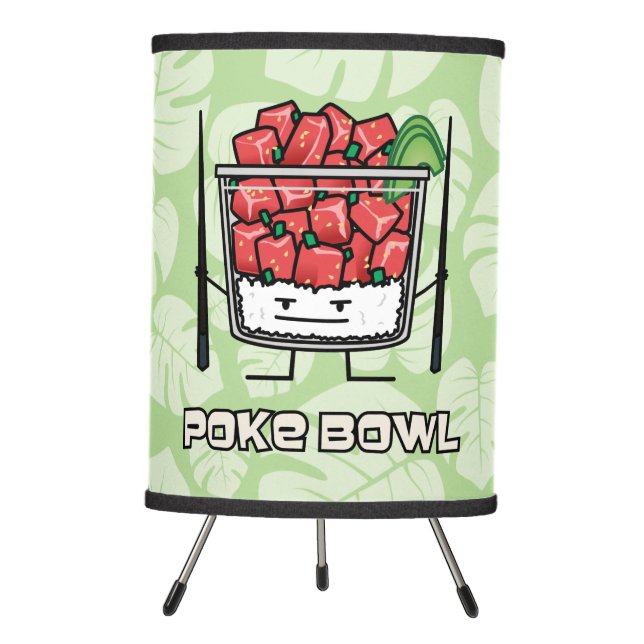 Poke bowl Hawaii raw fish salad chopsticks aku Tripod Lamp (Front)
