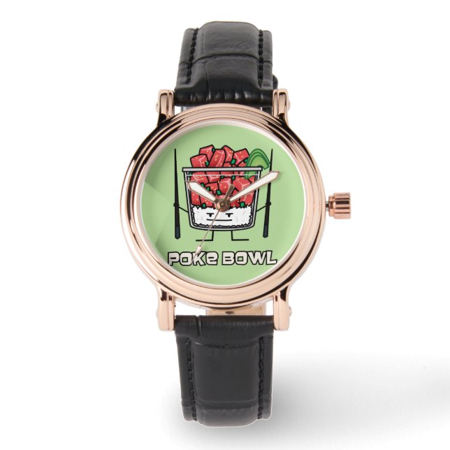 Poke bowl Hawaii raw fish salad chopsticks aku Watch (Front)
