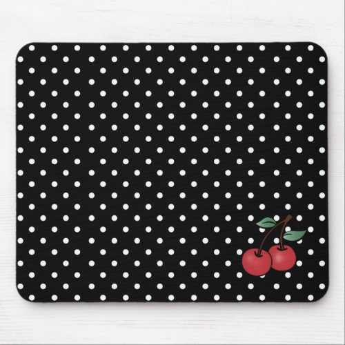 poke dots rockabilly cherries mouse pad