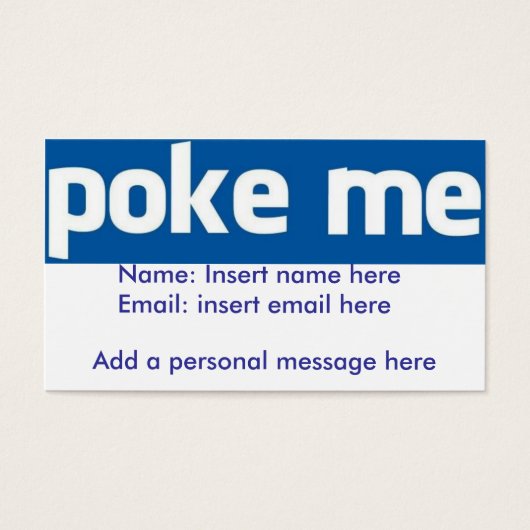 Poke Me Facebook card (Front)
