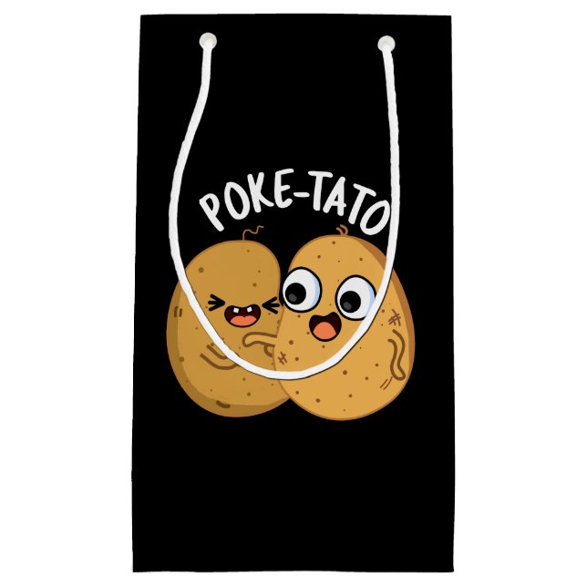Poke-tato Funny Potato Pun Dark BG Small Gift Bag (Front)