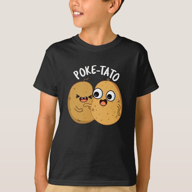 Poke-tato Funny Potato Pun Dark BG T-Shirt (Front)
