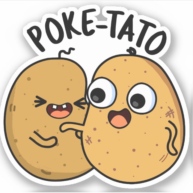 Poke-tato Funny Potato Pun  Sticker (Front)
