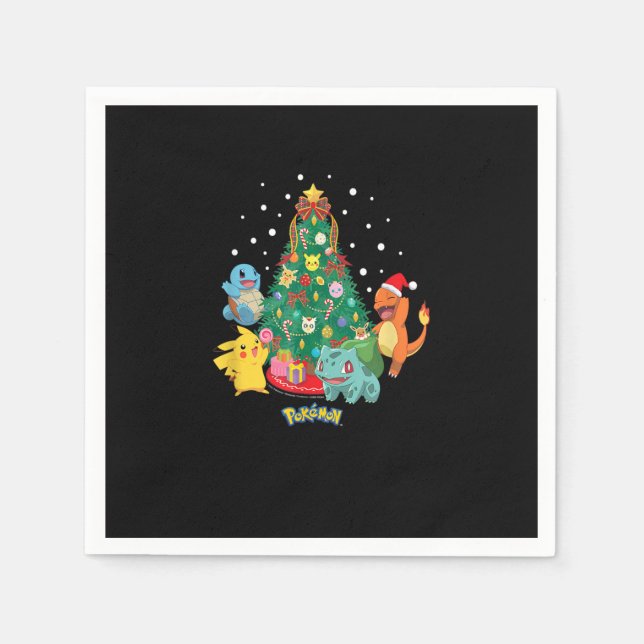 Pokémon Christmas - Pokémon Christmas Tree Napkins (Front)