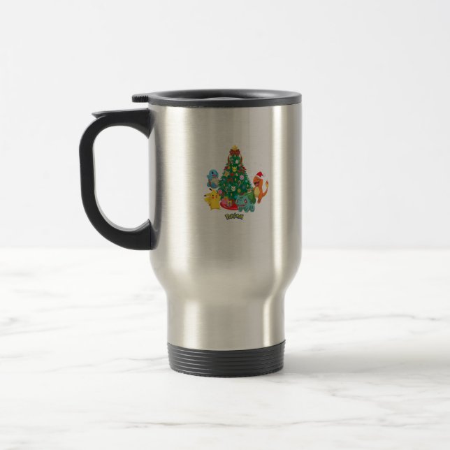 Pokémon Christmas - Pokémon Christmas Tree Travel Mug (Left)