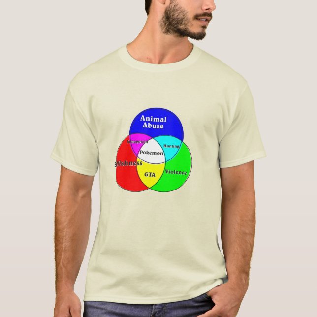 Pokemon GTA Tamagotchi Hunting Selfishness Violenc T-Shirt (Front)
